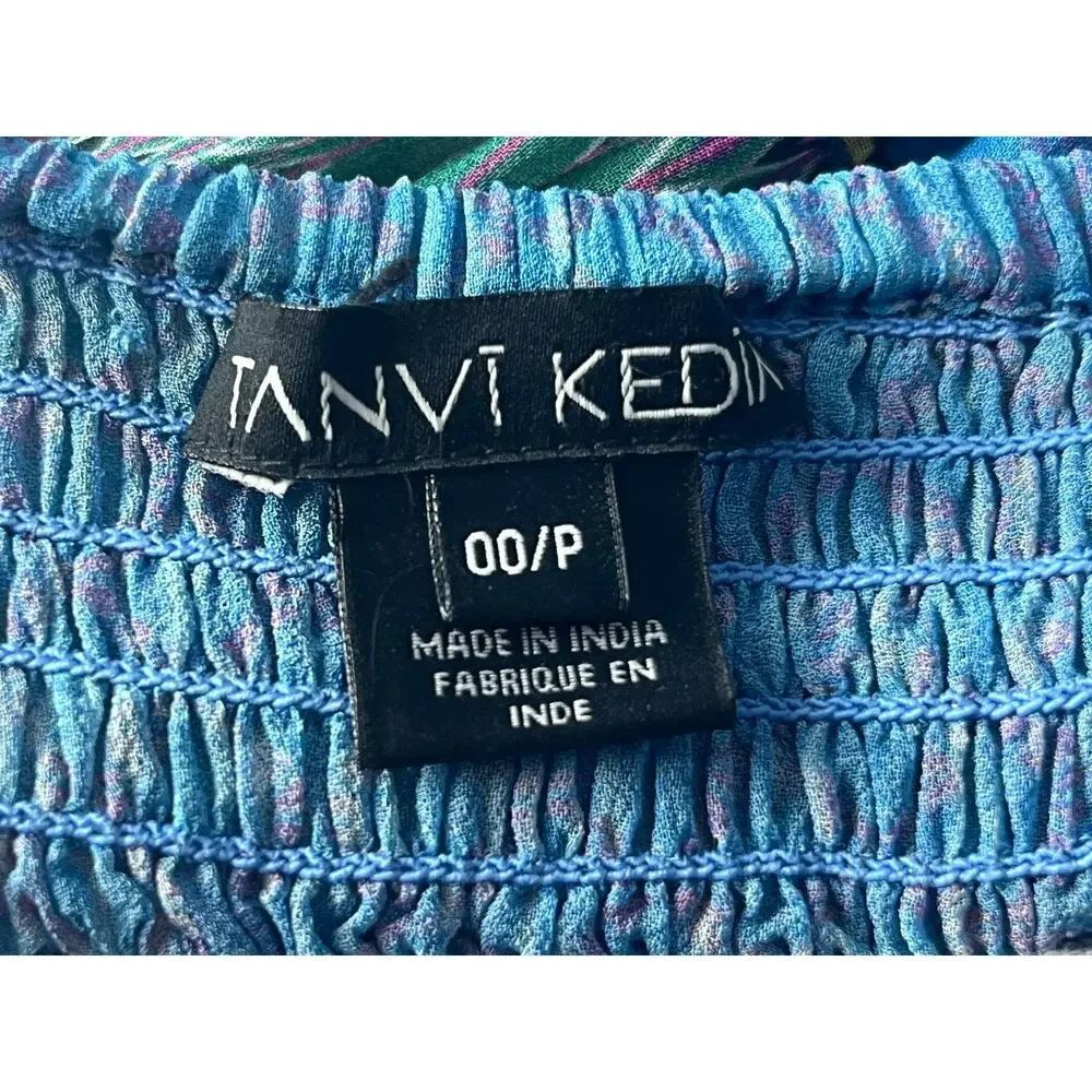 Anthropologie Tanvi Kedia Maxi Dress Size 00 Boho Sunset Embroidered Beaded Flaw